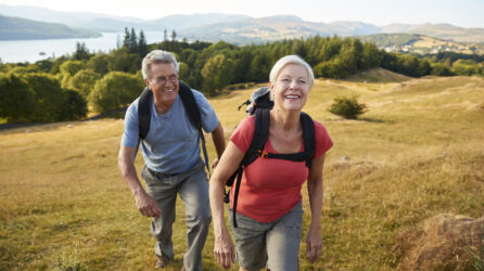 Senior couple on a hike