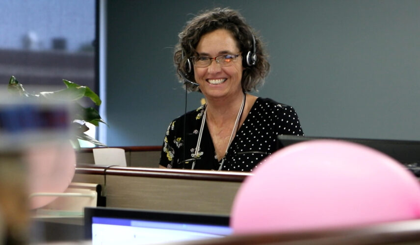 A PERA customer service representative, smiling