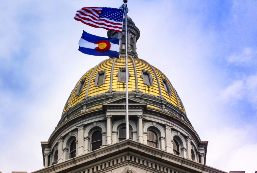 Golden Capitol Dome in Denver, Colorado