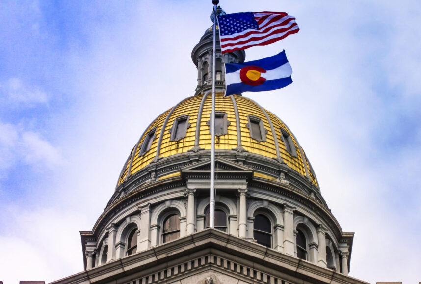 Golden Capitol Dome in Denver, Colorado