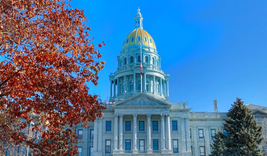 The Colorado State Capitol building on an autumn day