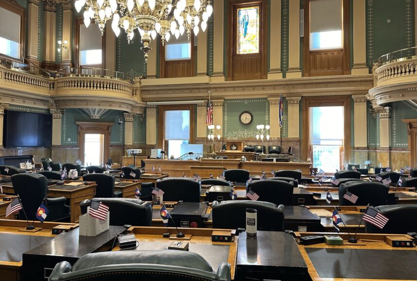 The chambers of the Colorado House of Representatives